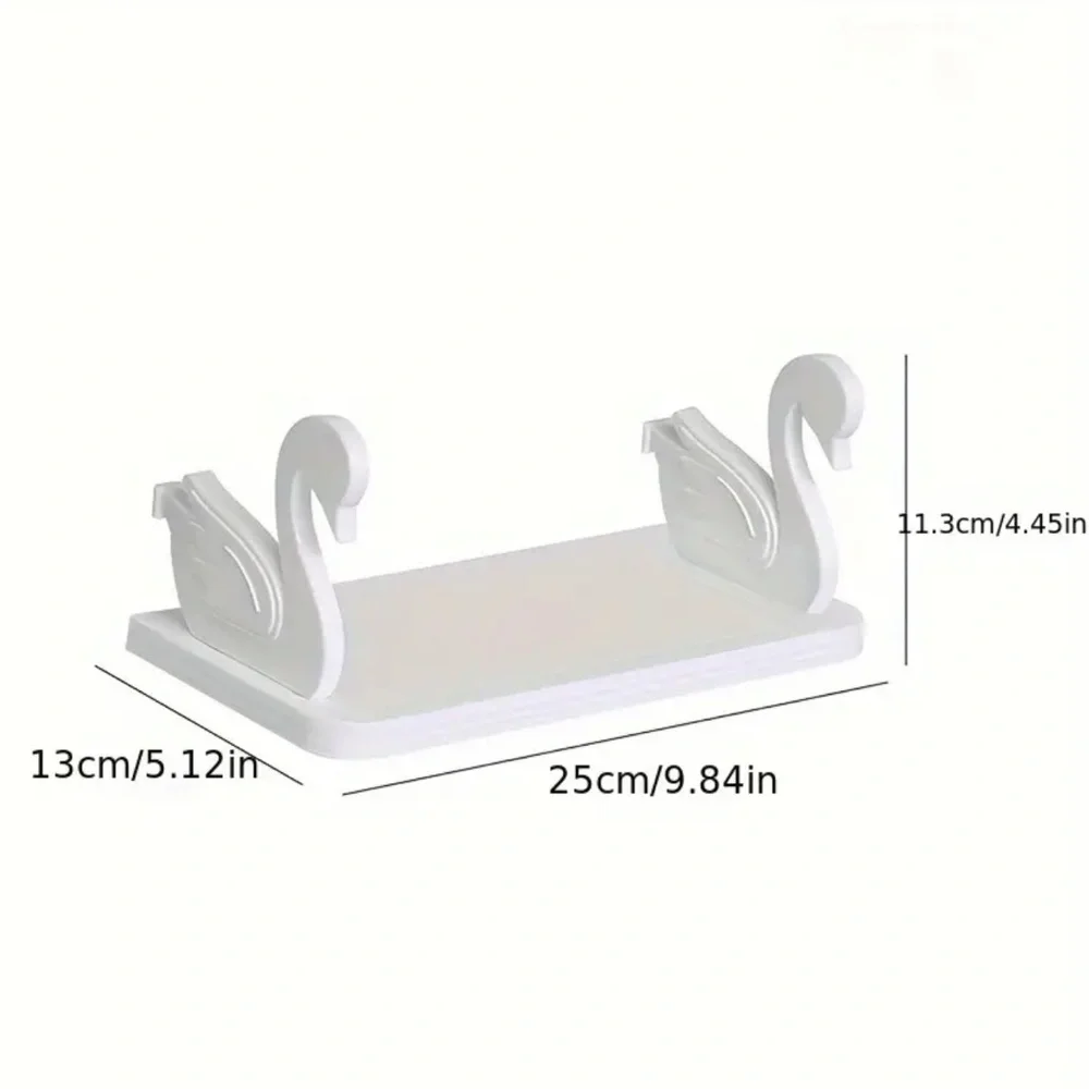 Swan Shaped Wall Mounted White Nursery Shelf